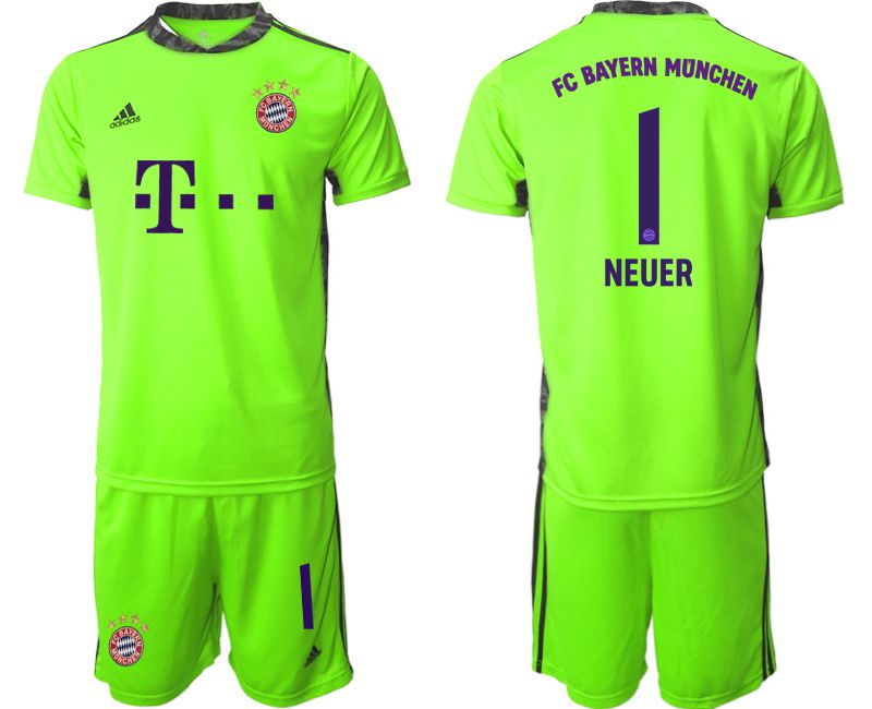 Men 2020-2021 club Bayern Munich fluorescent green goalkeeper #1 Soccer Jerseys->bayern munich jersey->Soccer Club Jersey